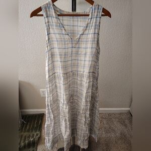 CP Shades Gia Dress in plaid linen Small Easter